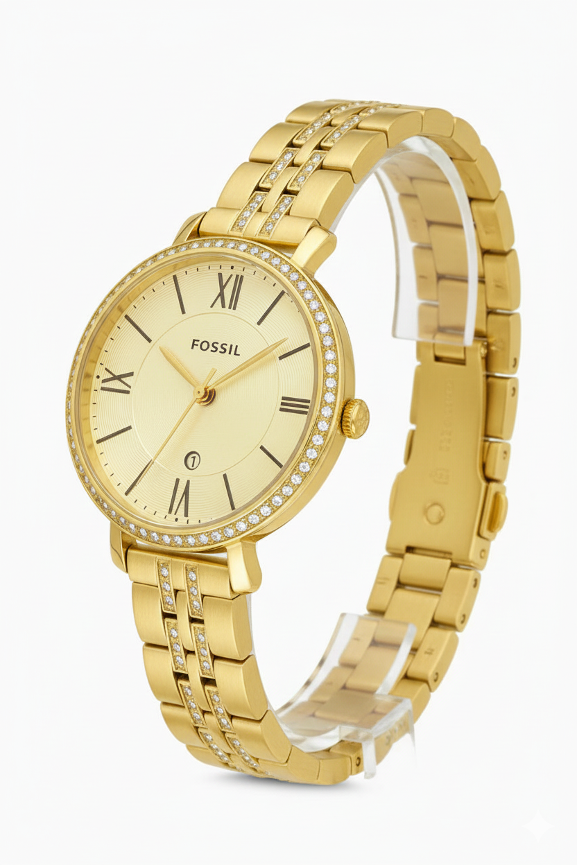 Fossil Gold-Tone Diamond-Accented Quartz Watch 💛✨💎
