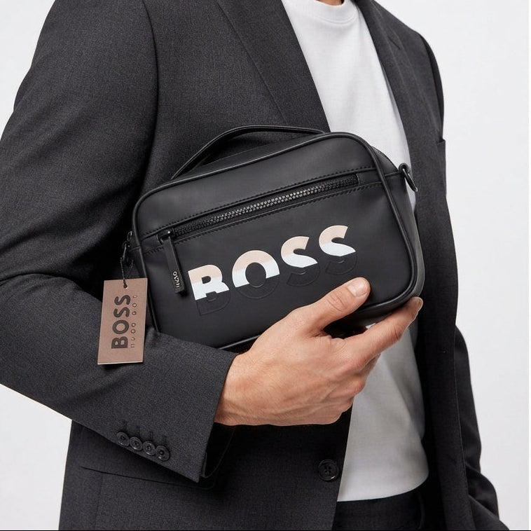 Hugo Boss Signature Logo Black Crossbody Bag
