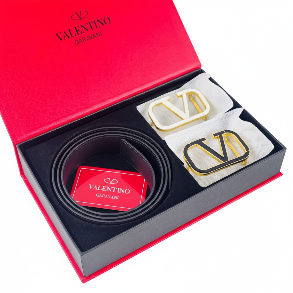 Valentino Garavani Reversible VLogo Signature Belt Set 🖤🤍✨