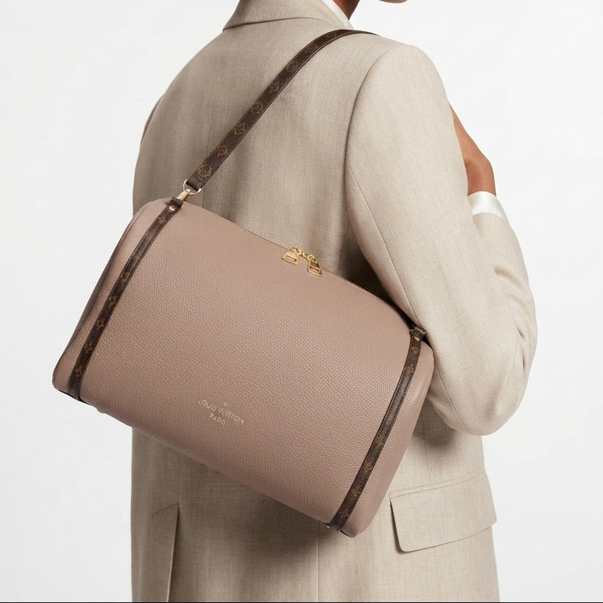 Louis Vuitton Monogram Trim Handbag in Taupe