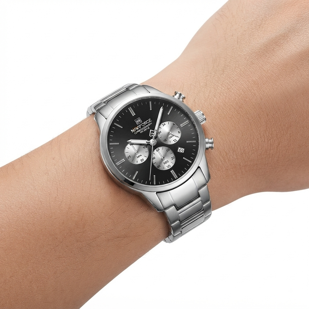 NAVIFORCE Stainless Steel Chronograph Watch