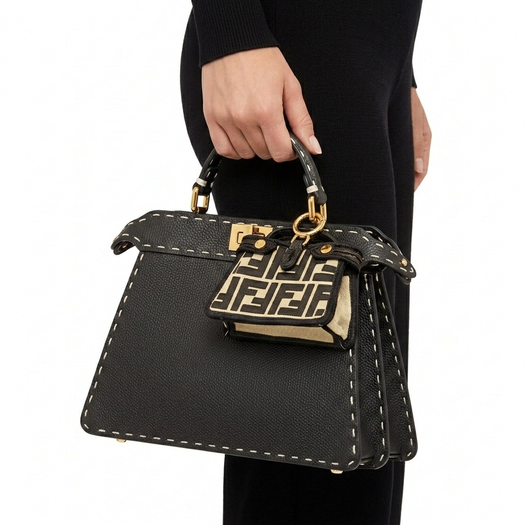 Fendi Handbag with Matching Mini Pouch Set 👜✨