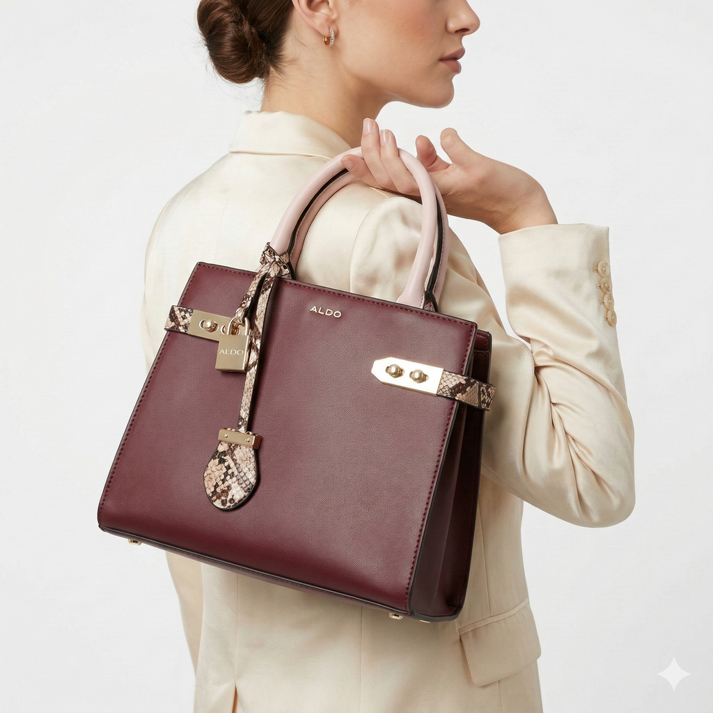 ALDO Burgundy Crossbody Bag 👜 Light Gold Accent