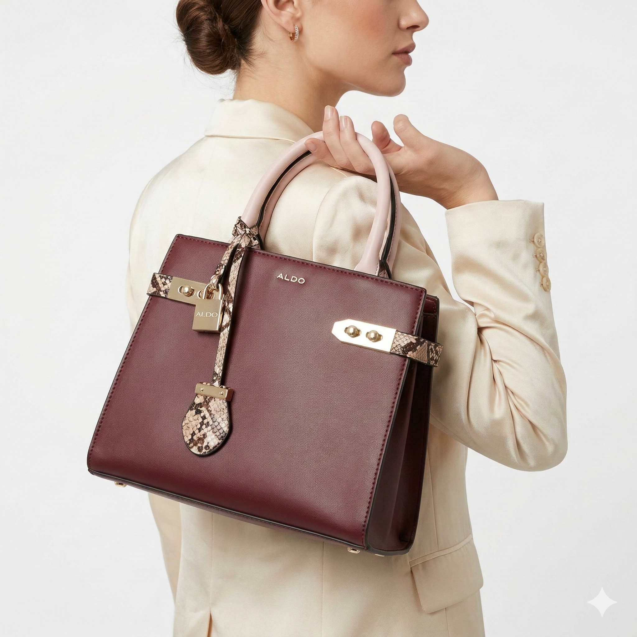 ALDO Burgundy Crossbody Bag 👜 Light Gold Accent