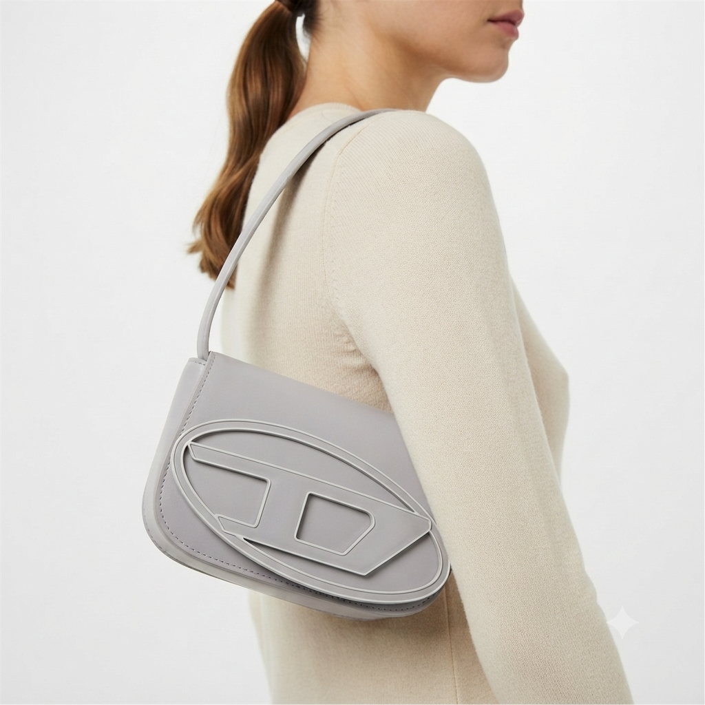 Diesel Signature Logo Shoulder Bag in Pastel Tones 👜✨