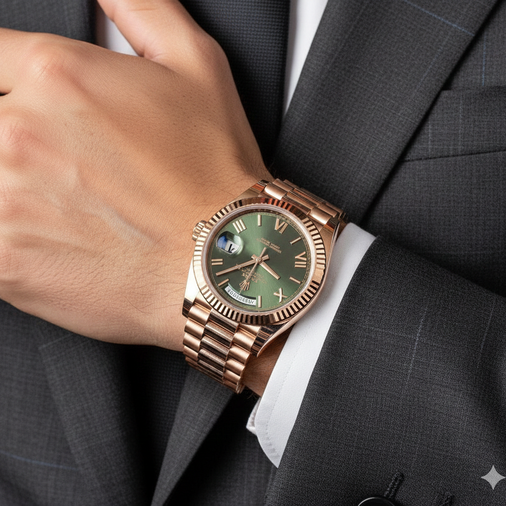 Rolex Day-Date President Watch with Olive Green Dial ⌚✨👑