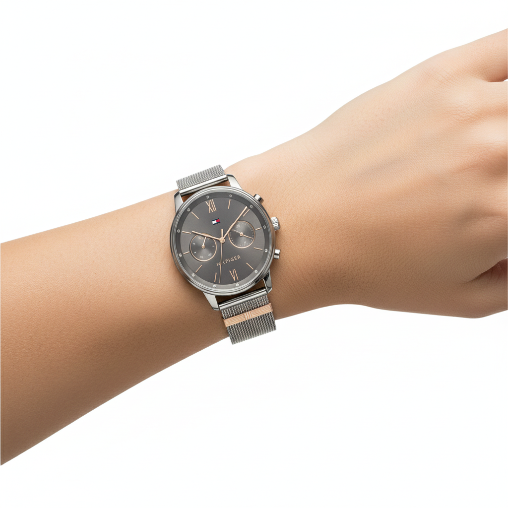 Tommy Hilfiger Mesh Bracelet Chronograph Watch ⌚✨🏙️