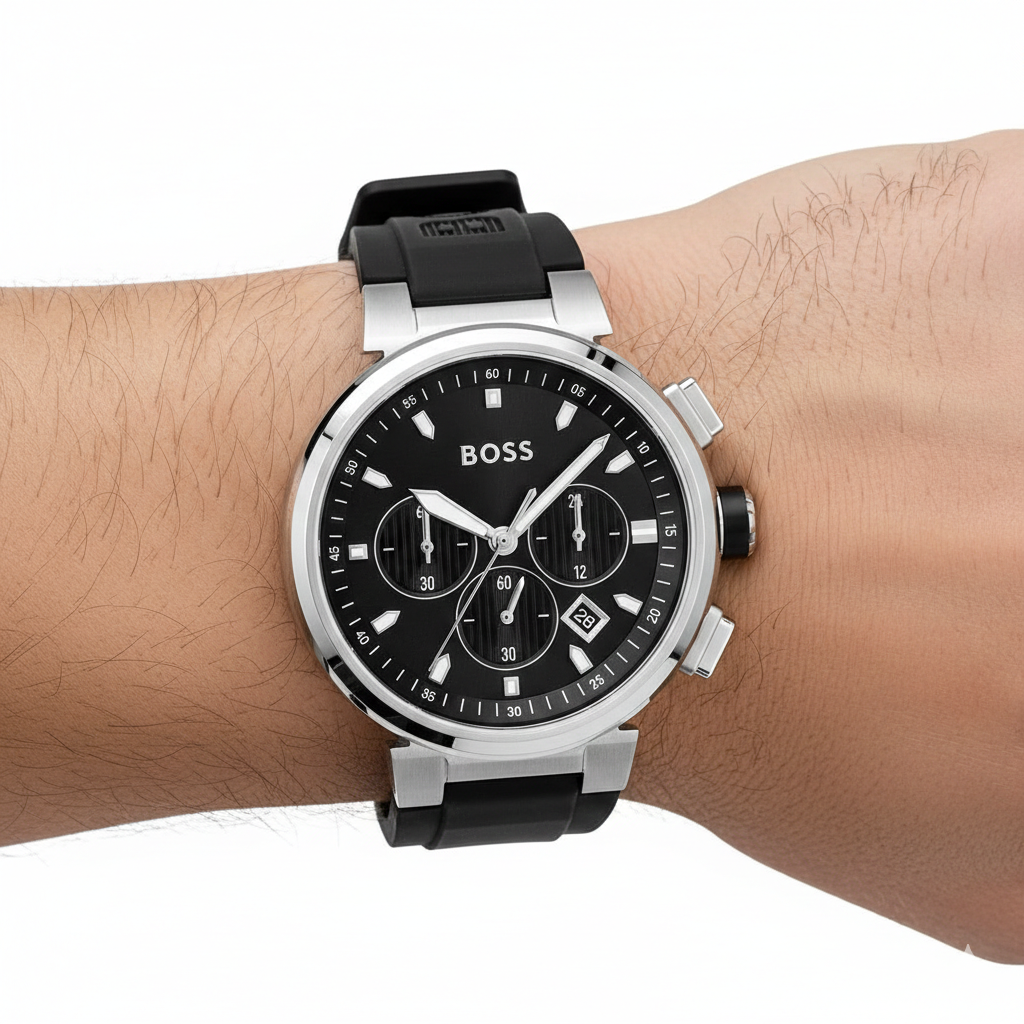 BOSS Volane Chronograph Black Silicone Men's Watch ⌚️🖤🕶️
