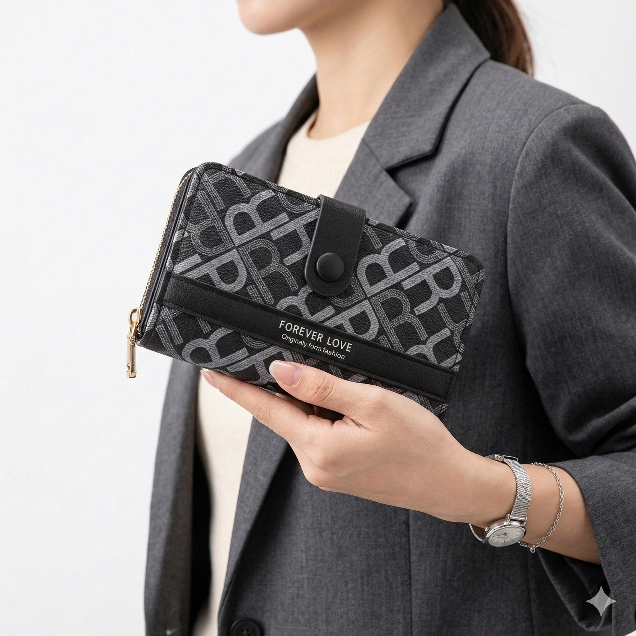 Forever Love Wallet: Classic Bi-Fold in Black 🖤