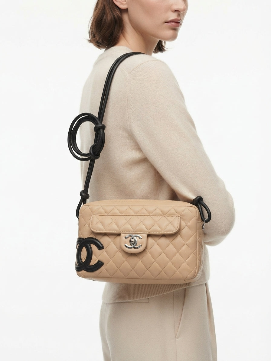 Chanel Quilted Leather Camera Bag with Chain Strap