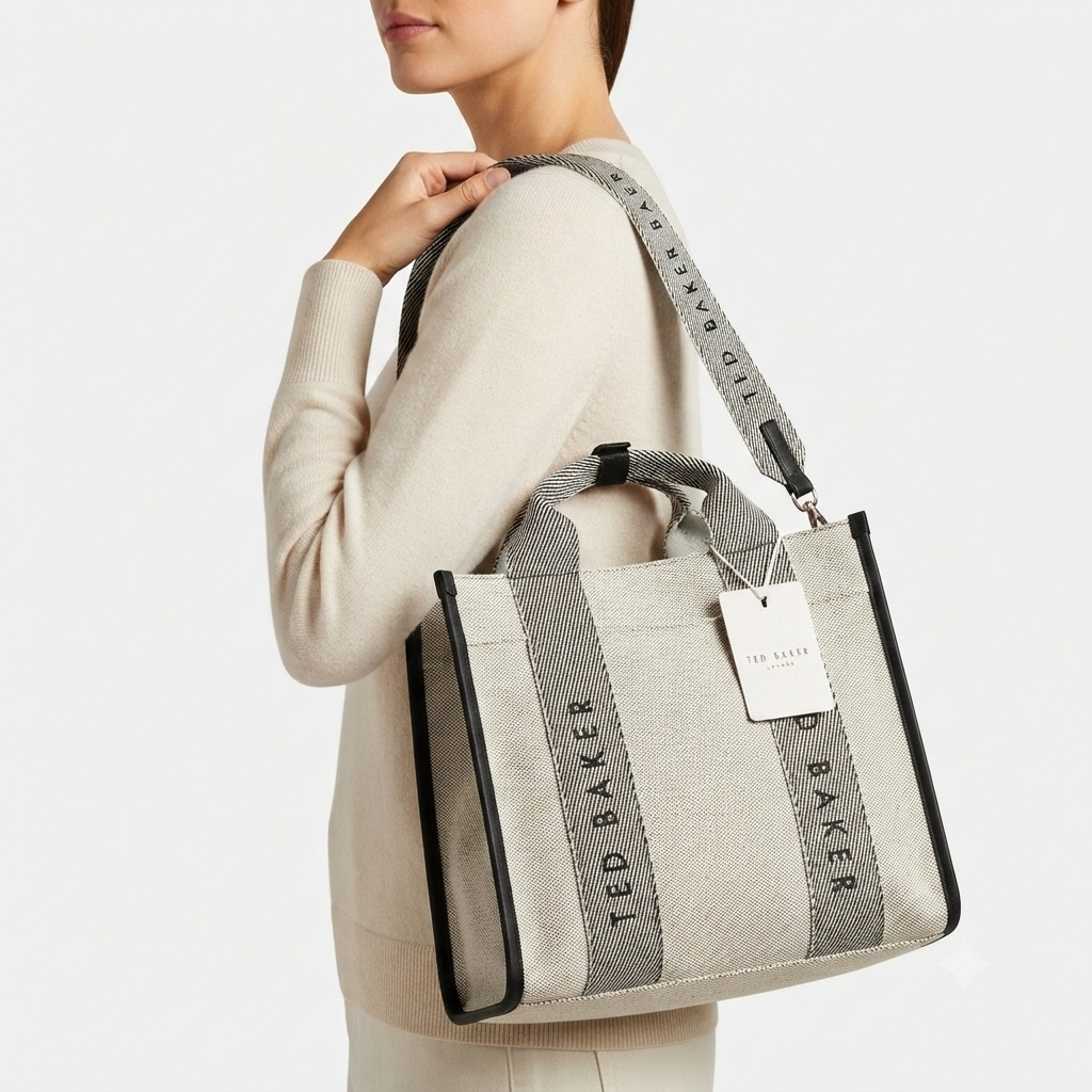 Ted Baker Canvas Tote Bag with Crossbody Strap 👜✨