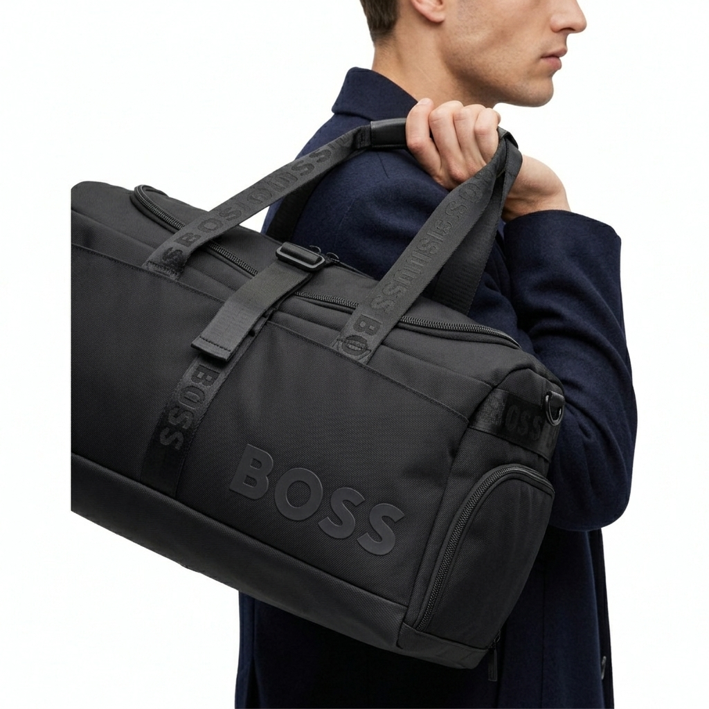 HUGO BOSS Monogram Webbing Duffle Bag 🖤 💼 ✈️