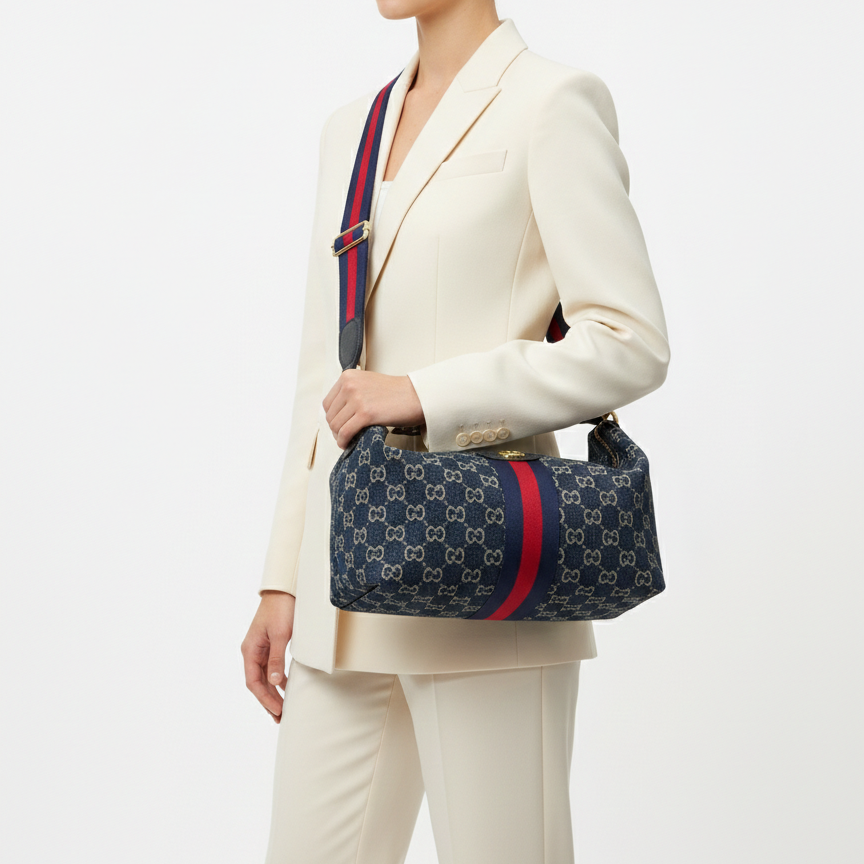 Gucci Ophidia GG Denim Boston Bag 👜✨💙