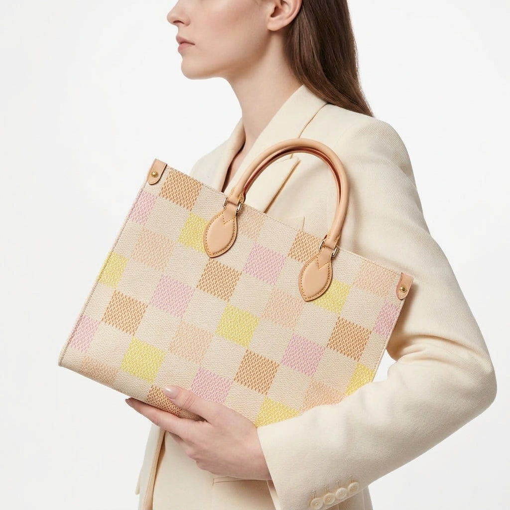 Louis Vuitton Damier Checkered Tote in Vibrant Multi-Color Pastel
