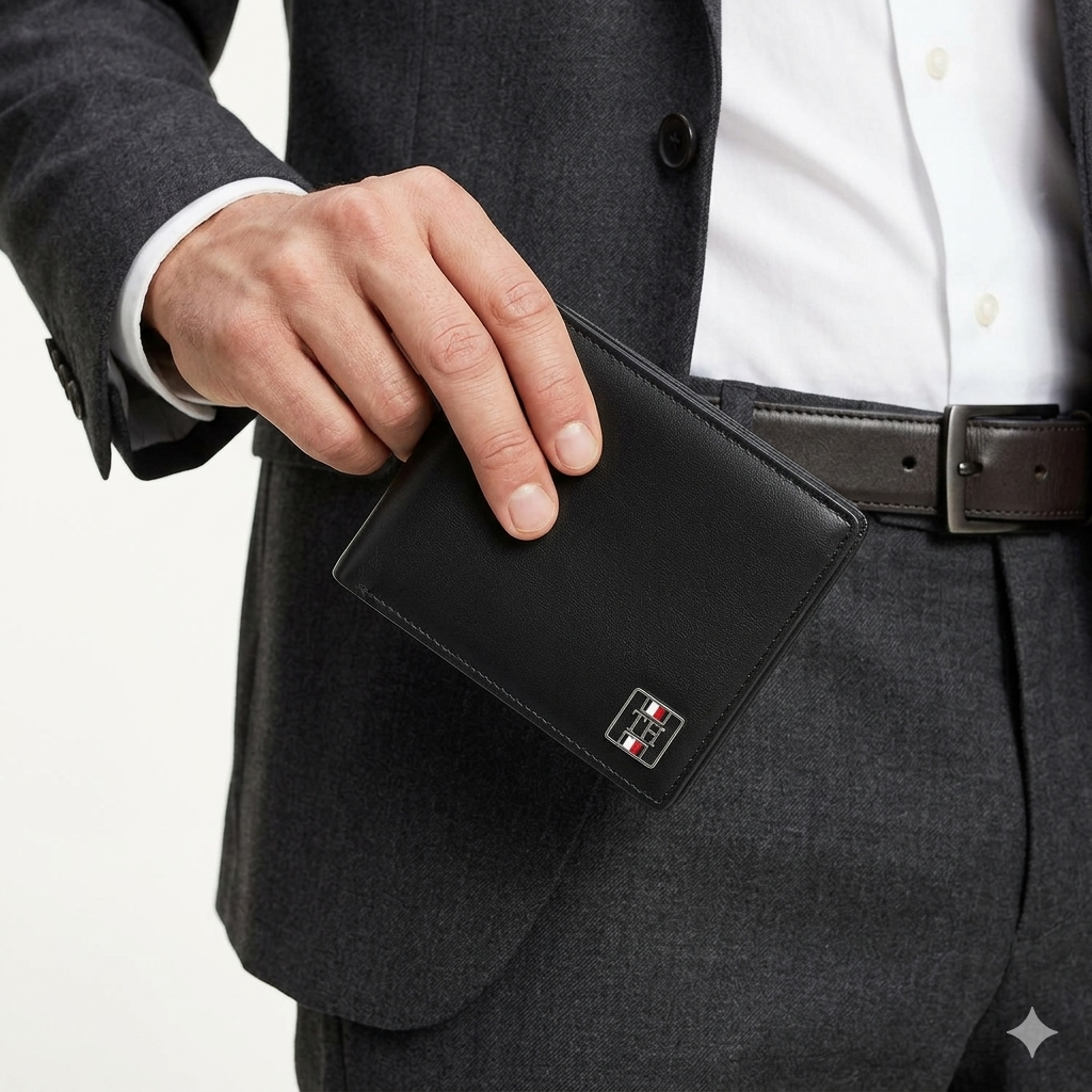 Tommy Hilfiger Black Leather Wallet 🖤💼