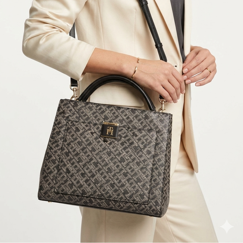 Tommy Hilfiger Monogram Top Handle Bag 👜✨💼