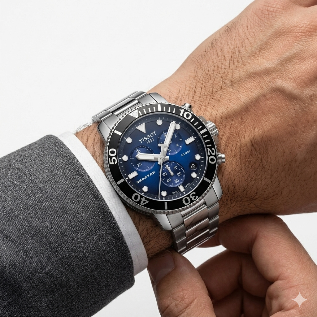 Tissot Seastar 1000 Chronograph Blue Gradient Watch ⌚🌊✨
