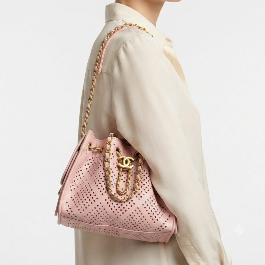 Chanel Perforated Chain Bag in Soft Pink