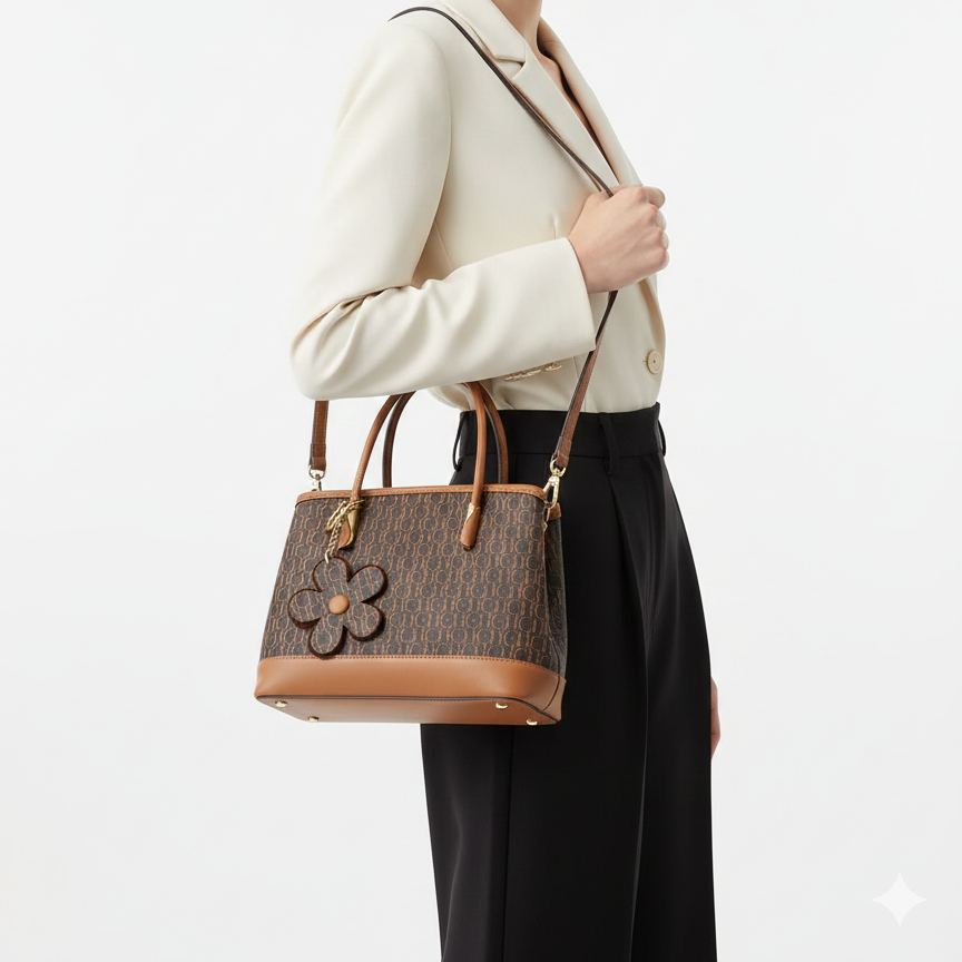 CH Monogram Mini Tote with Floral Charm 👜✨🤎