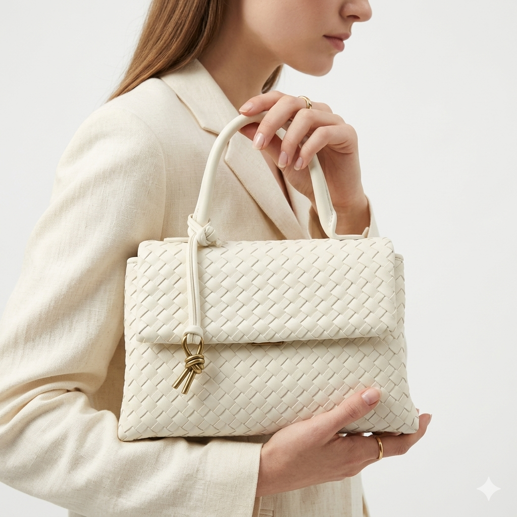 Sophisticated Woven Leather Top-Handle Handbag 👜✨💼