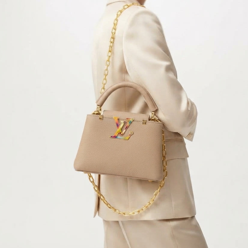 Louis Vuitton Master Quality Handbag with Gold Tone Chain Detail