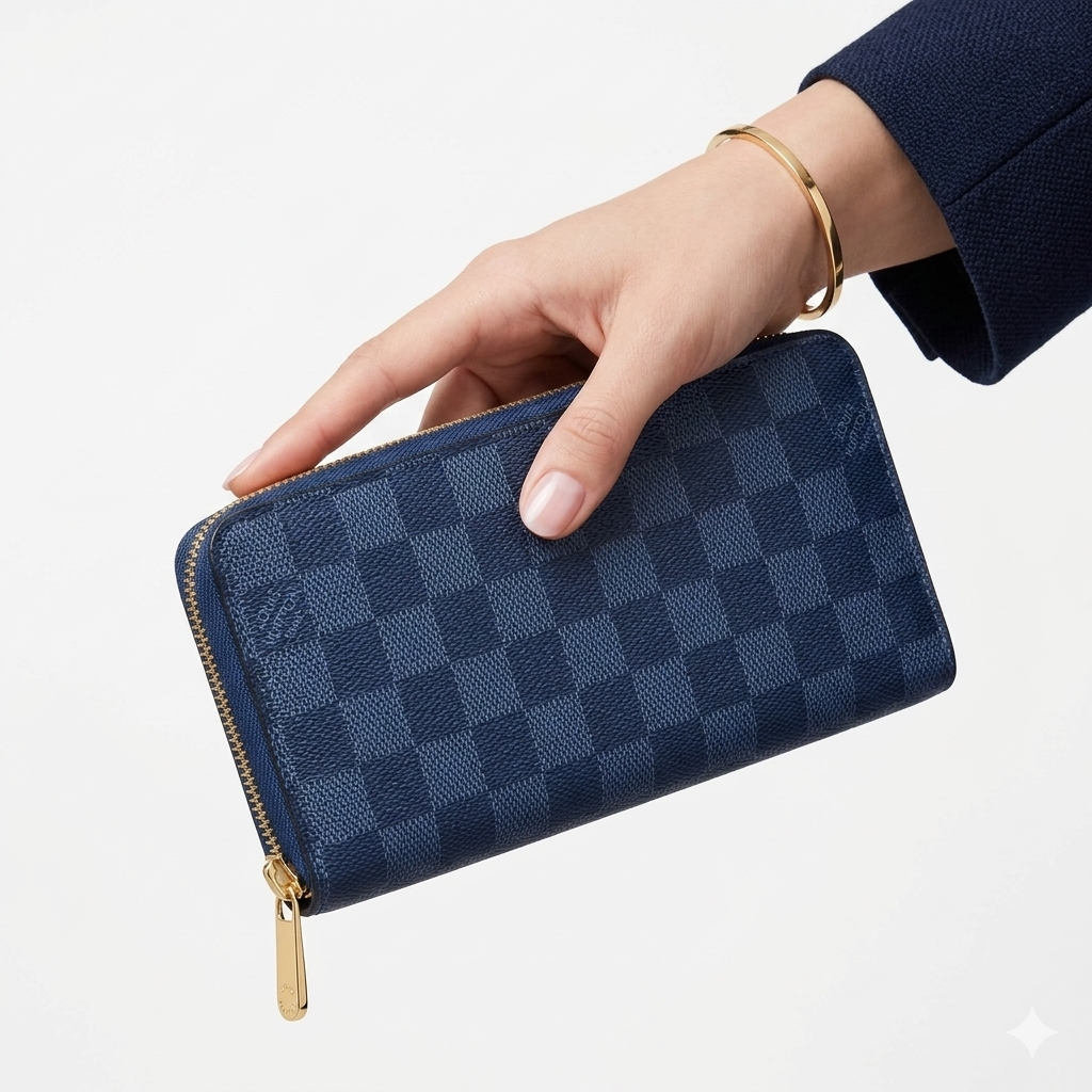 LOUIS VUITTON Bi-Fold Wallet 💼 In Signature Colors 🖤🤎💙