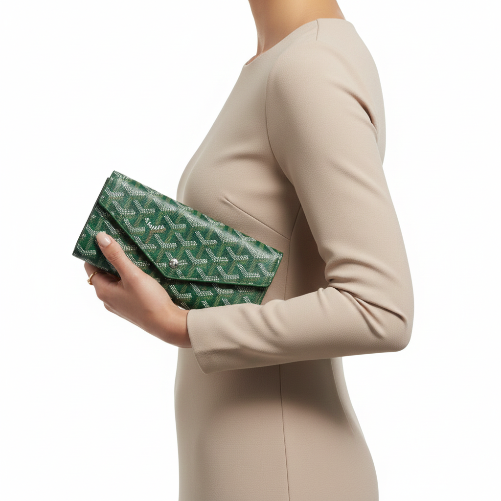 Goyard Richelieu Wallet in Green Goyardine Canvas 🌲✨👜