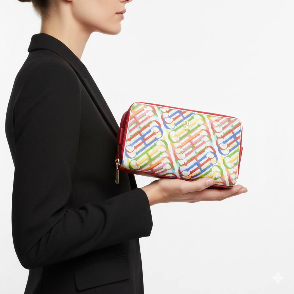 CHCH Luxury Rainbow Monogram Toiletry Case and Cosmetics Bag 🌈✨💄