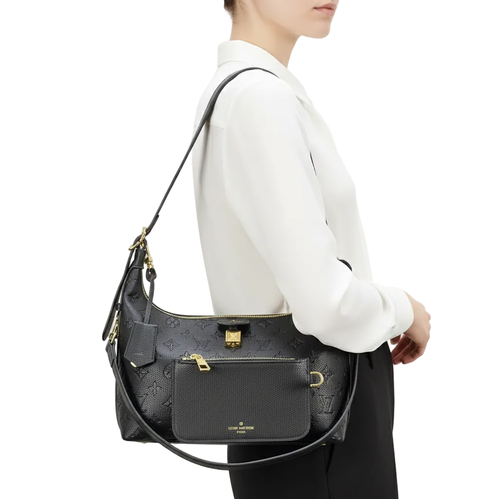 Louis Vuitton Monogram Empreinte Leather Hobo Bag with Pouch 🖤✨👜