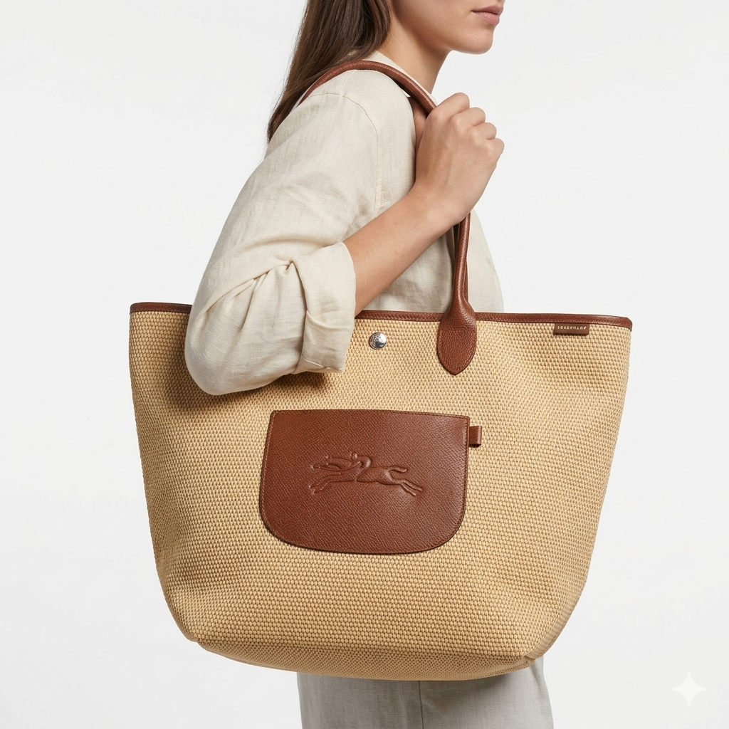 Longchamp Beige Tote Bag 👜 Earthy Chic with Box