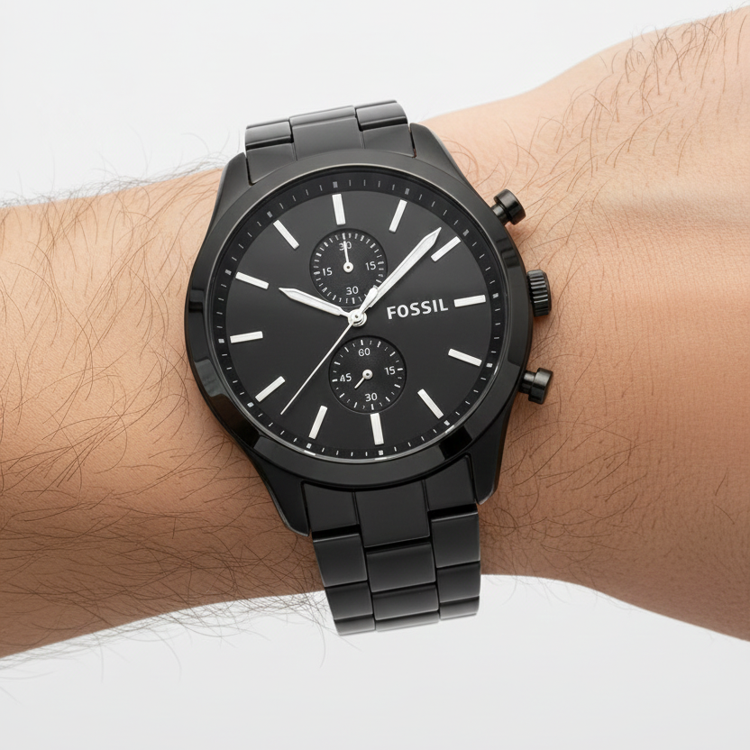 Fossil Men's Black Chronograph Watch ⌚️🖤✨