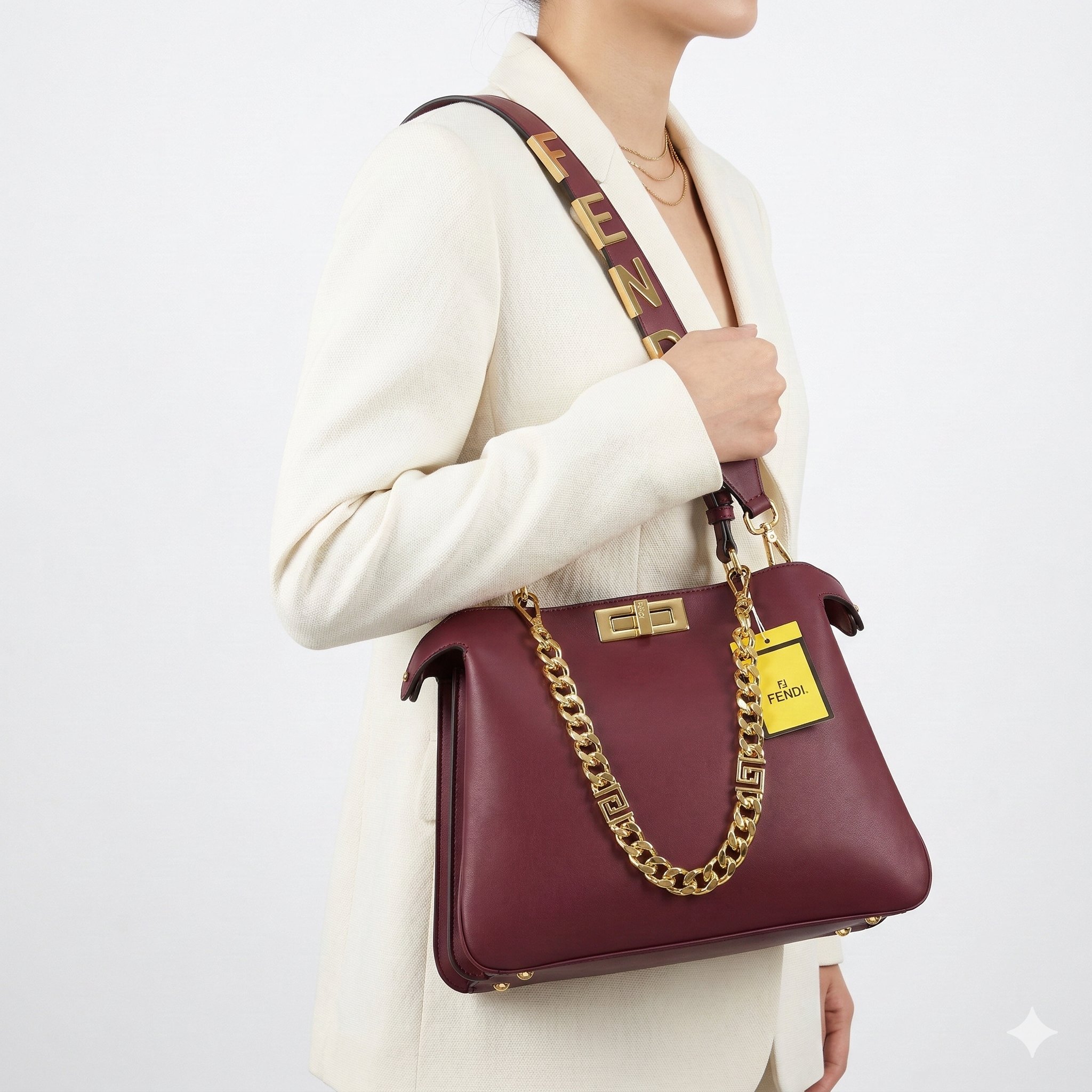 Fendi Burgundy Bag 👜 Chic Carryall 🍷