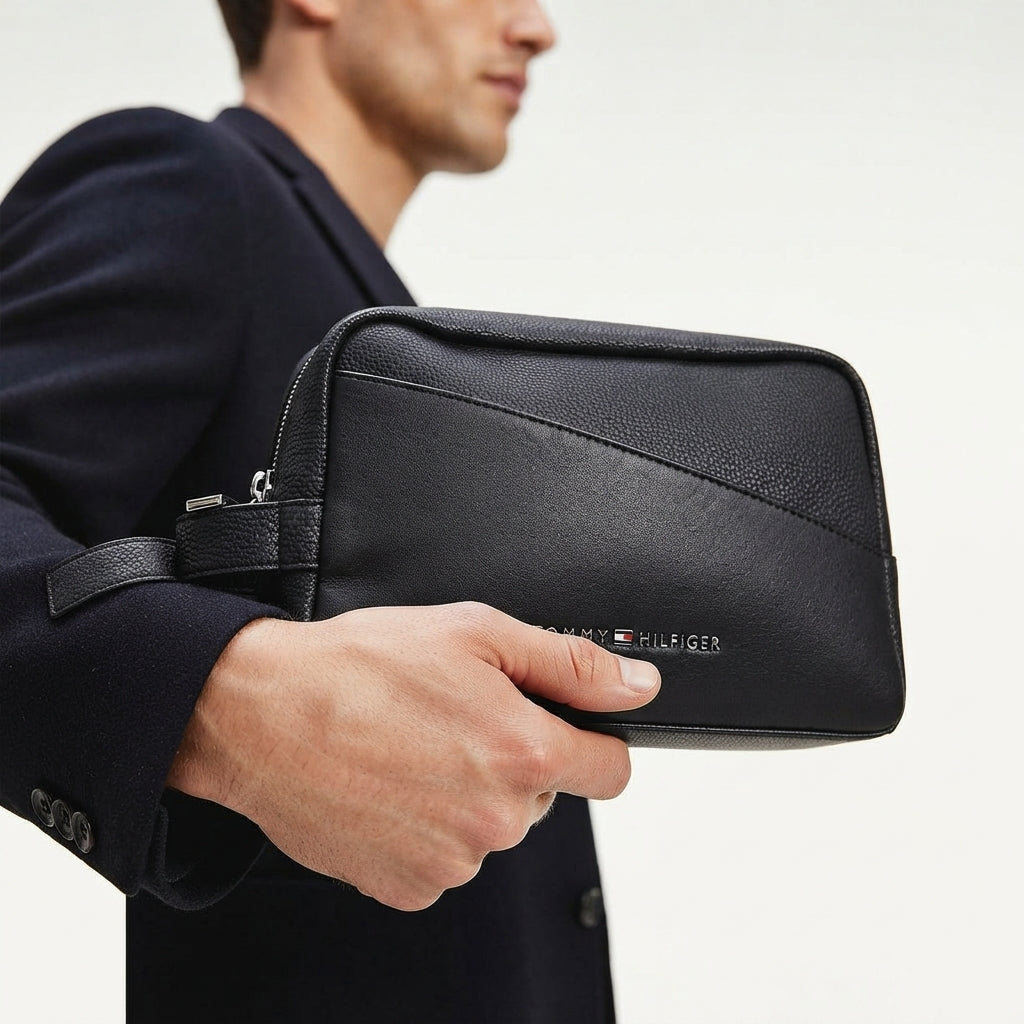 Tommy Hilfiger Textured Side Handle Pouch