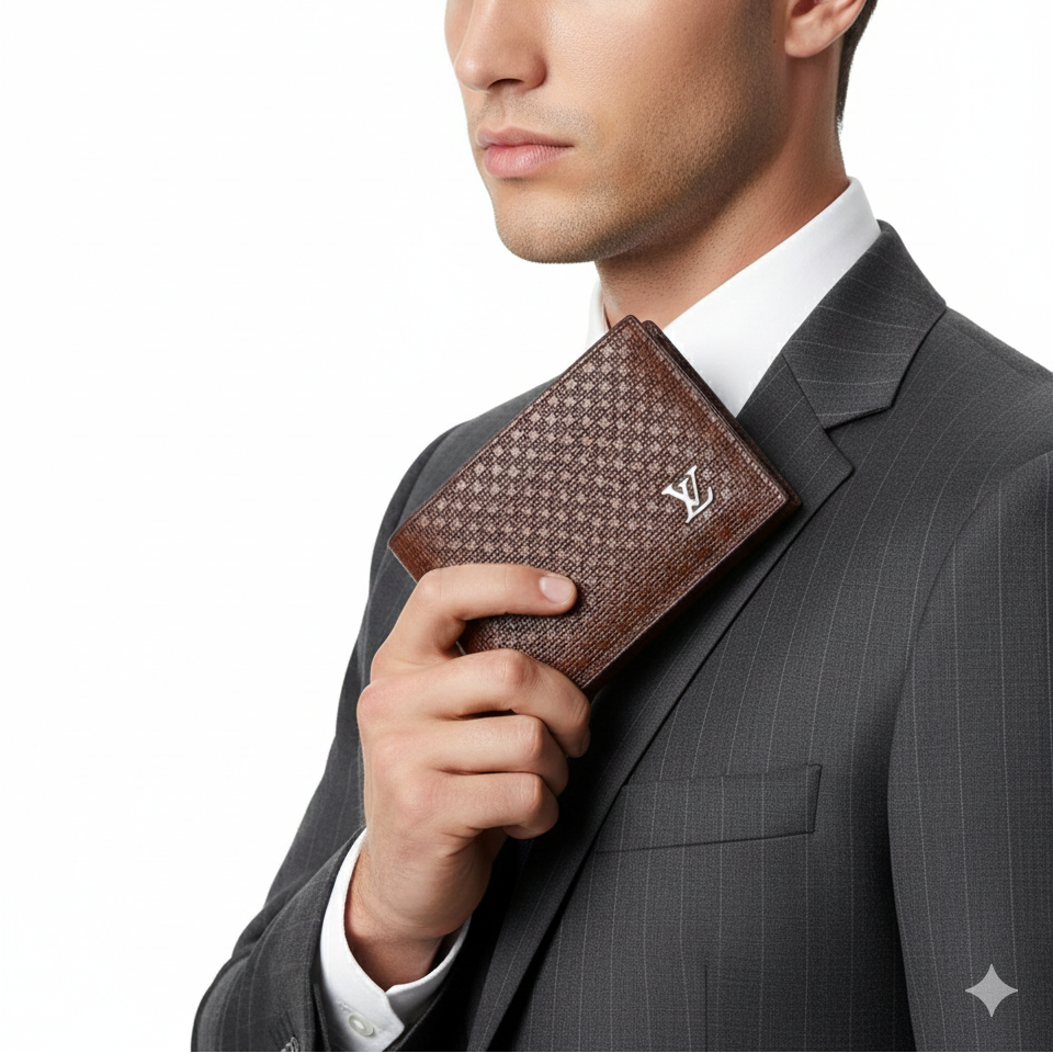 Louis Vuitton Textured Leather Bifold Wallet 💼✨🟫