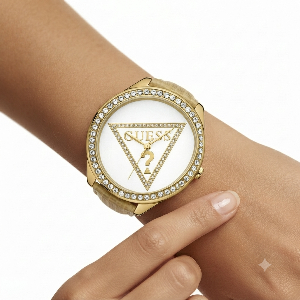 Guess Gold Tone Crystal Embellished Women's Watch ✨⌚