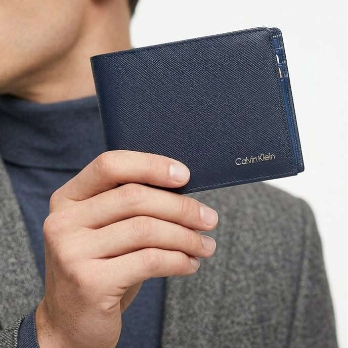 Calvin Klein Bi-Fold Wallet: Blue & Black 💙🖤