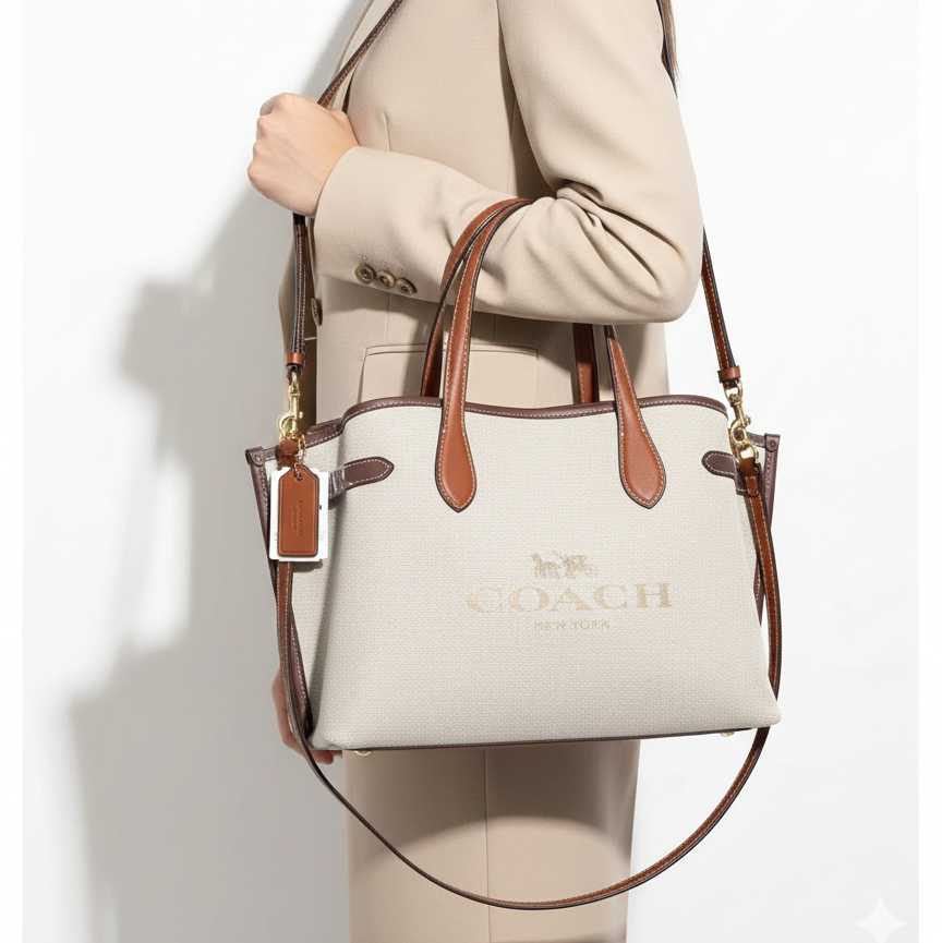 Coach Canvas Carryall Tote with Leather Trim 👜✨