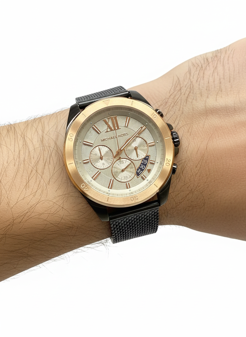Michael Kors Men's Chronograph Two Tone Mesh Watch ⌚✨💼