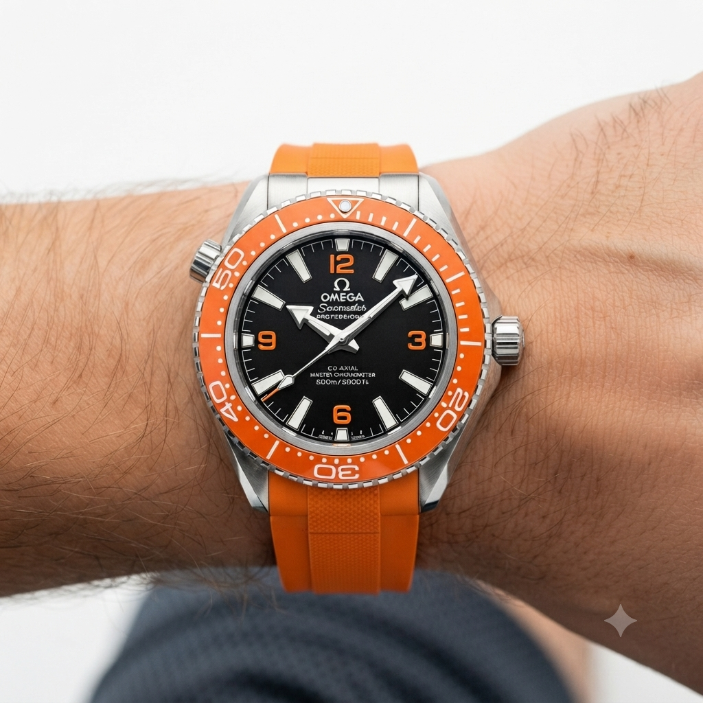 Omega Seamaster Professional Diver with Vibrant Orange Rubber Strap