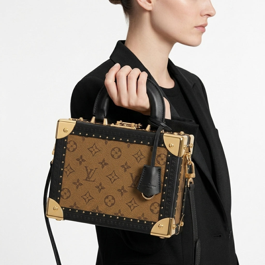 Louis Vuitton Monogram Trunk Bag with Gold Tone Hardware
