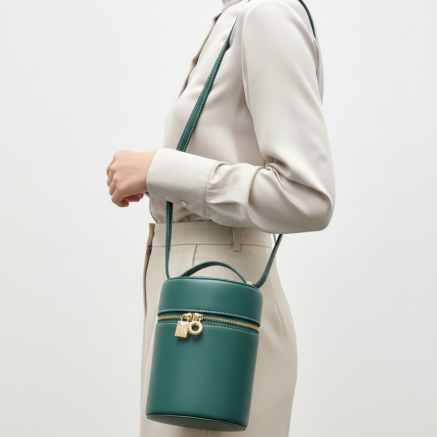 Loro Piana Extra Pocket L19 Cylindrical Bag in Emerald Green 🌲👜✨