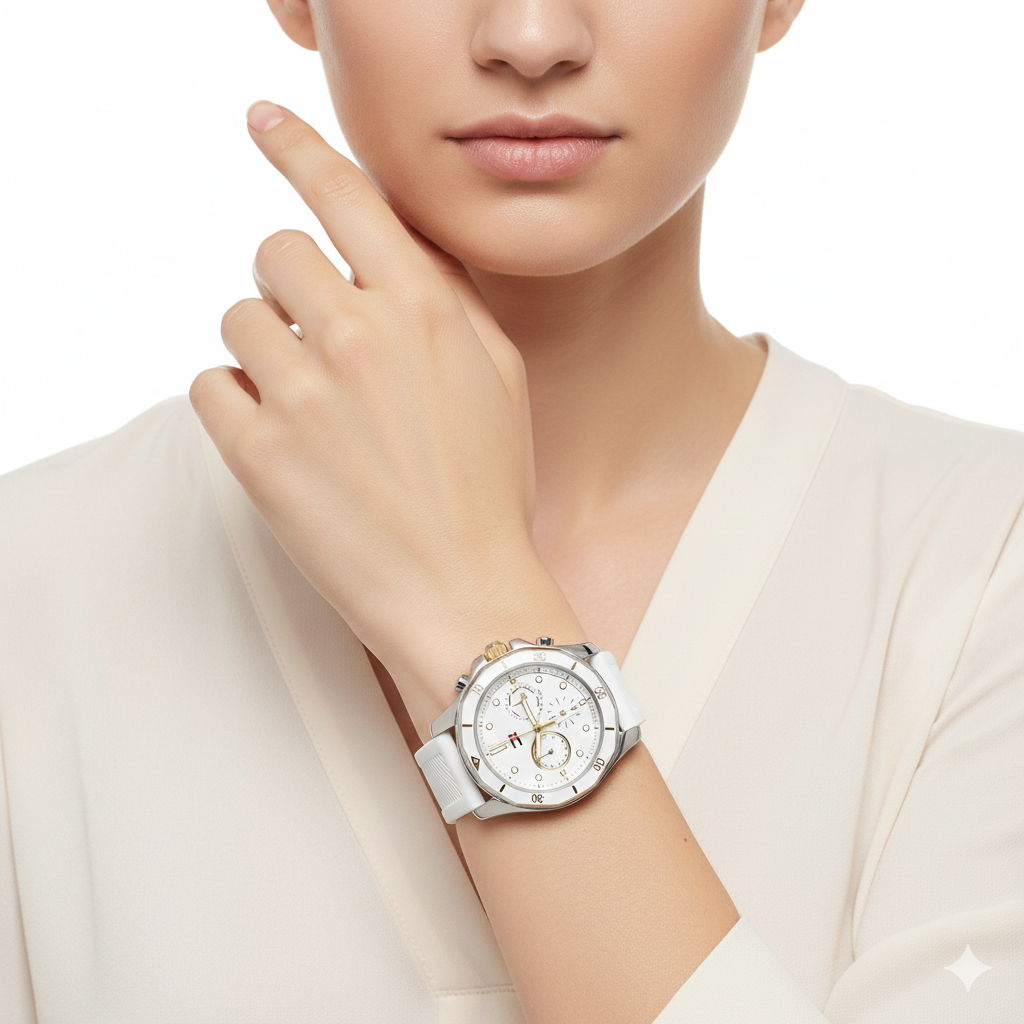 Tommy Hilfiger Multi-Dial Silicone Strap Sport Watch ⌚🤍✨