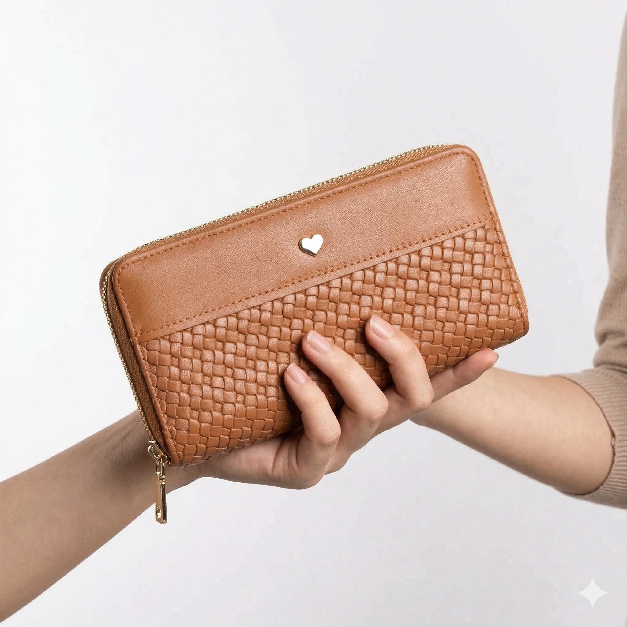 Tri-Fold Wallet: Beige, Brown & Pink 💖👜💼