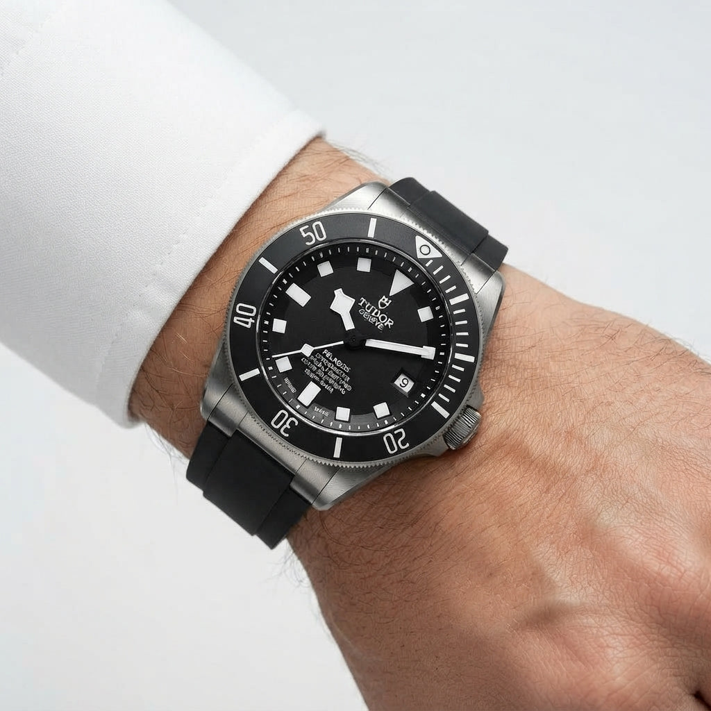 Tudor Pelagos Professional Diver Watch with Black Rubber Strap