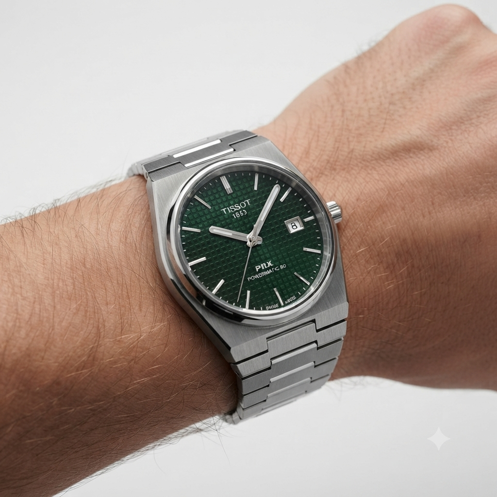Tissot PRX Powermatic 80 Silver Stainless Steel Waffle Dial Watch