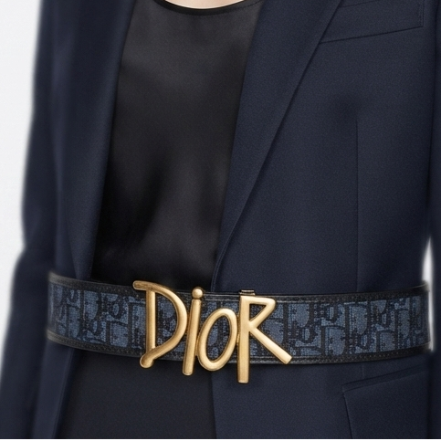 Christian Dior Black Leather Belt Set with Interchangeable Buckles 🖤