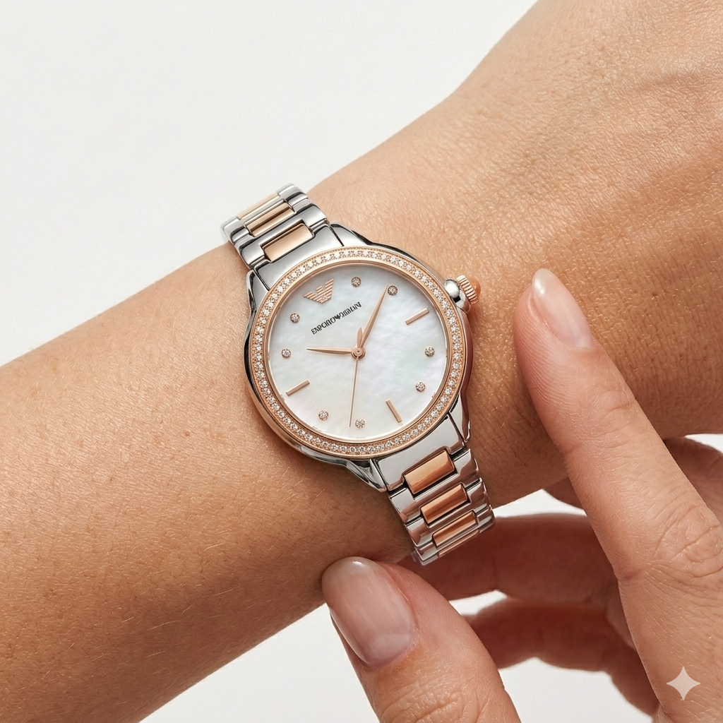✨ Silver & Gold Women's Metal Watch ⌚ Elegant Timepiece