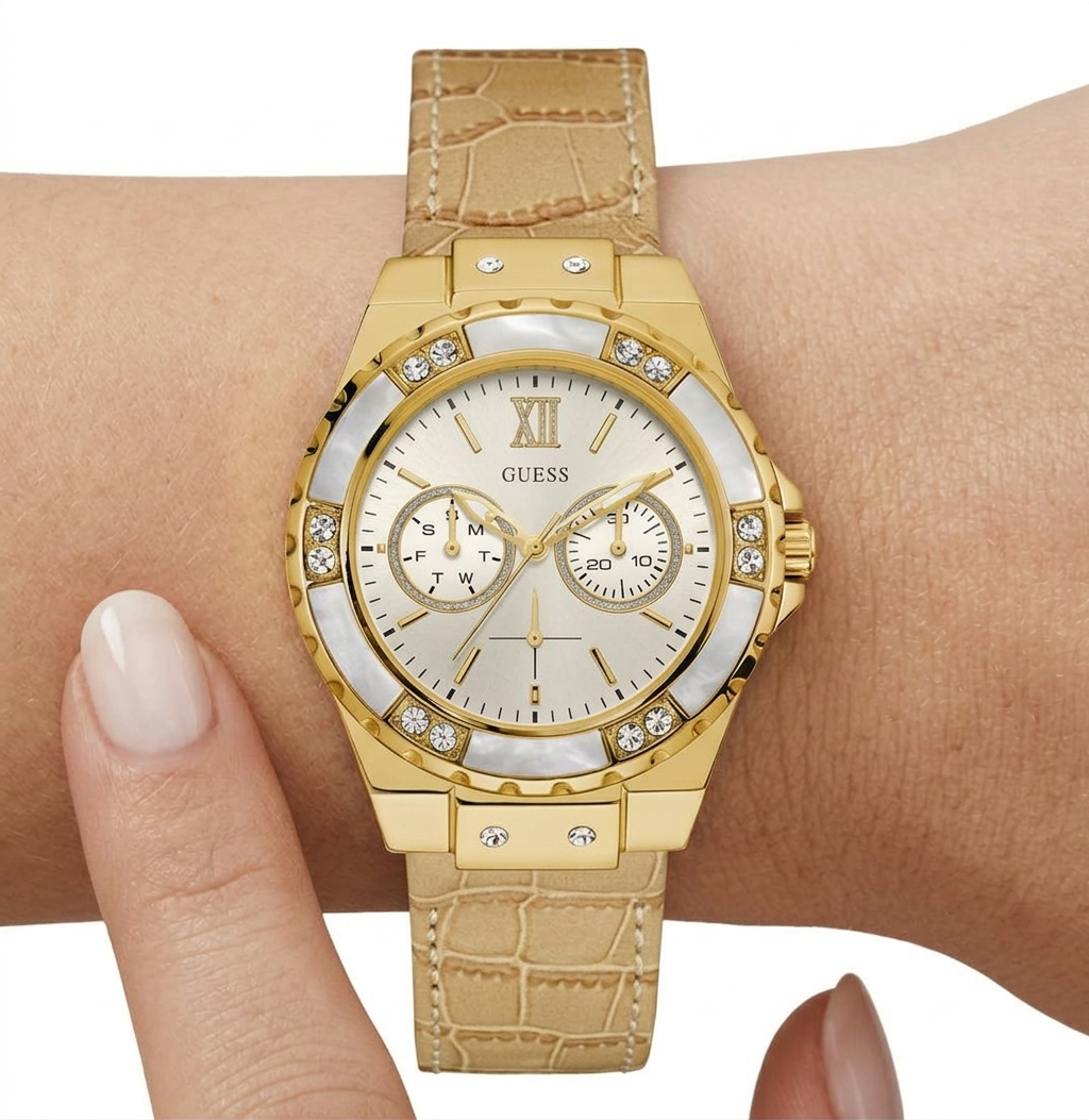 GUESS Women's Multifunction Crystal Accented Watch ✨⌚💎