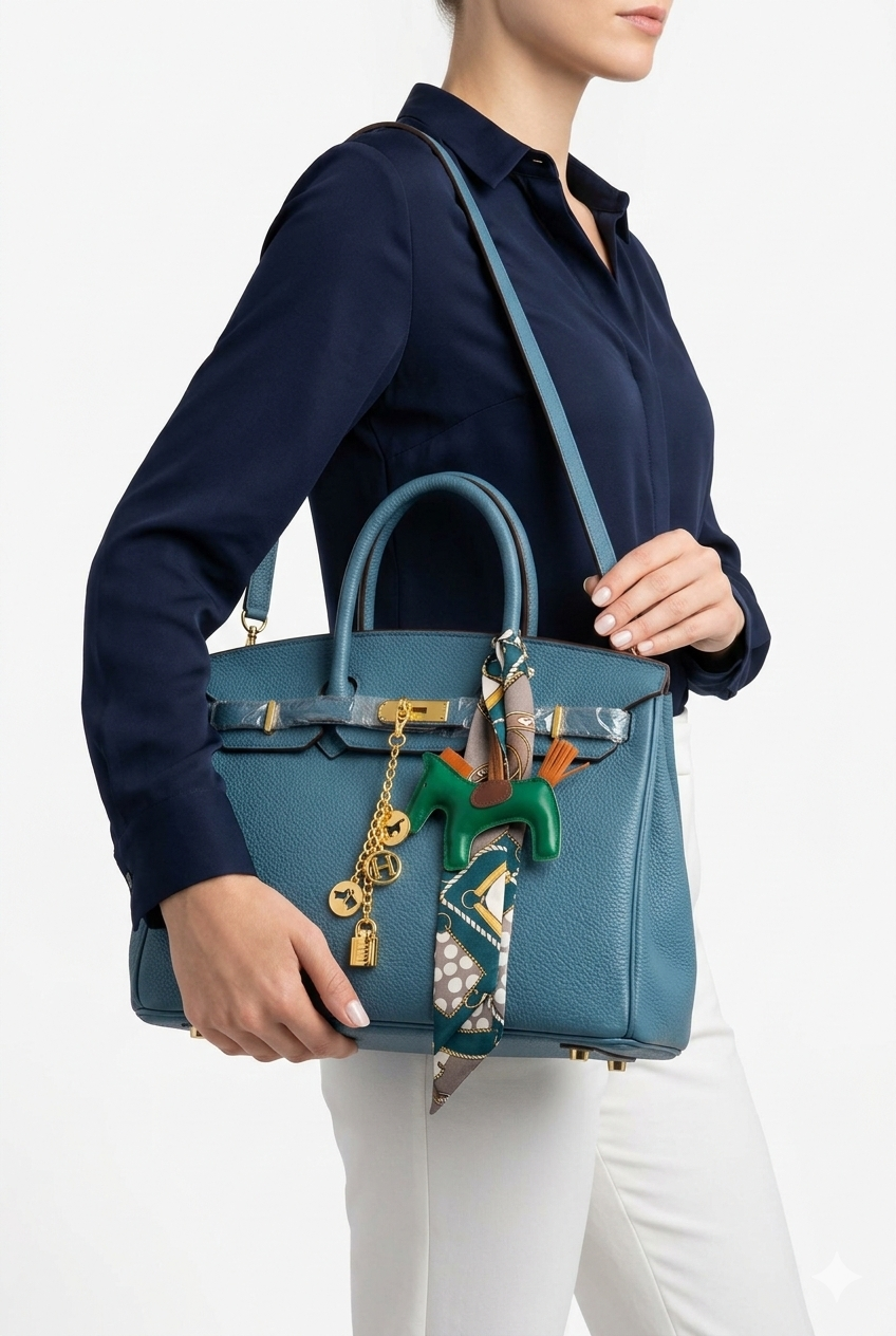 Hermès Birkin Style Handbag in Deep Teal Leather 👜✨🐎