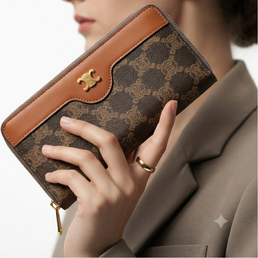 Louie Denn Monogram Wallet Set with Gold-Tone Detail 🤎✨